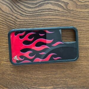 Wildflowers Red and Black Flame Design iPhone Case
